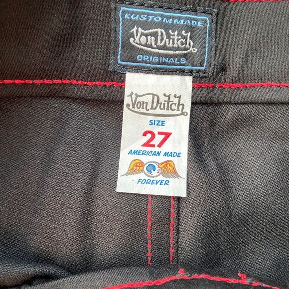 VON DUTCH Black Wax Denim Jeans - Picture 3 of 3